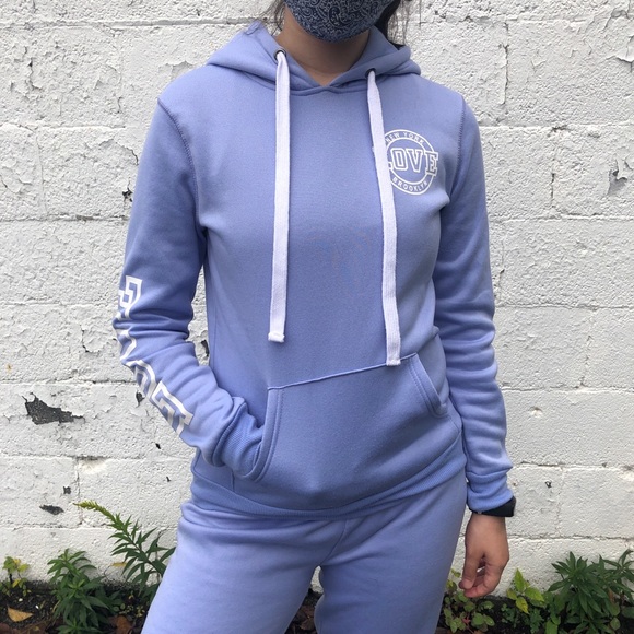 Periwinkle-Blue Hoodie + Sweatpants Set - Picture 2 of 7